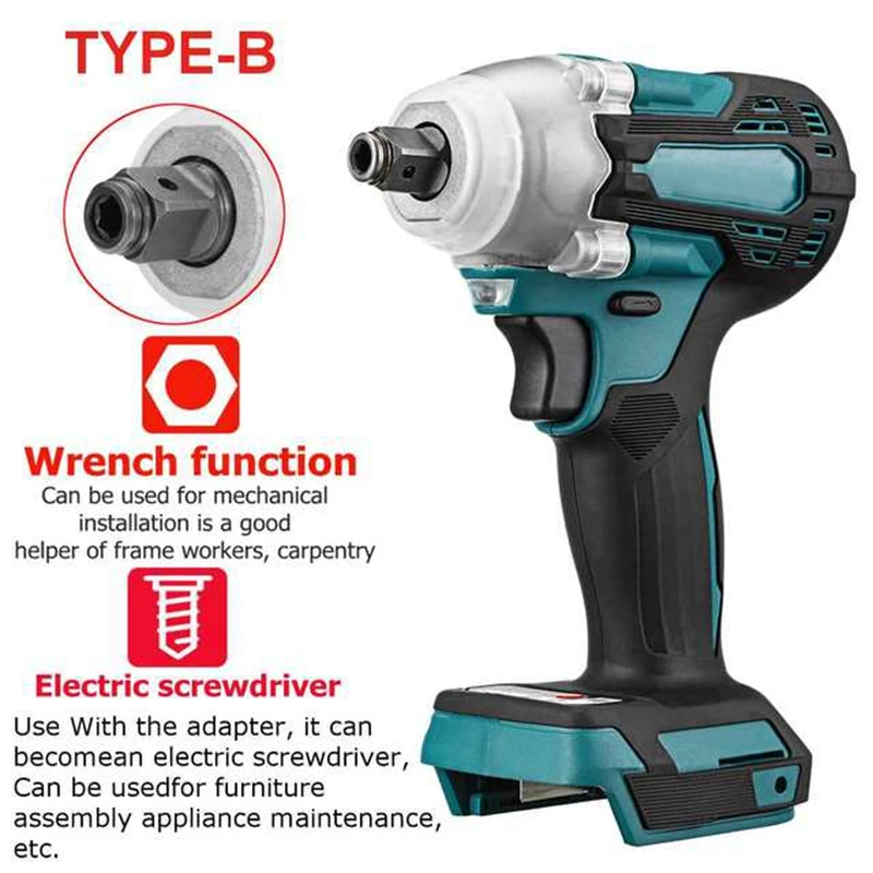 520N.m 1/2 Socket Dual Purpose wrench cordless impact power wrenches Electric