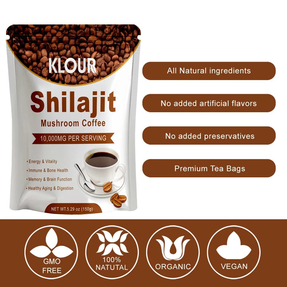 Экстракт грибов OEM Shilajit оптовая продажа розничная мгновенный кофе Lingzhi здоровый черный для улучшения иммунной системы тонкий