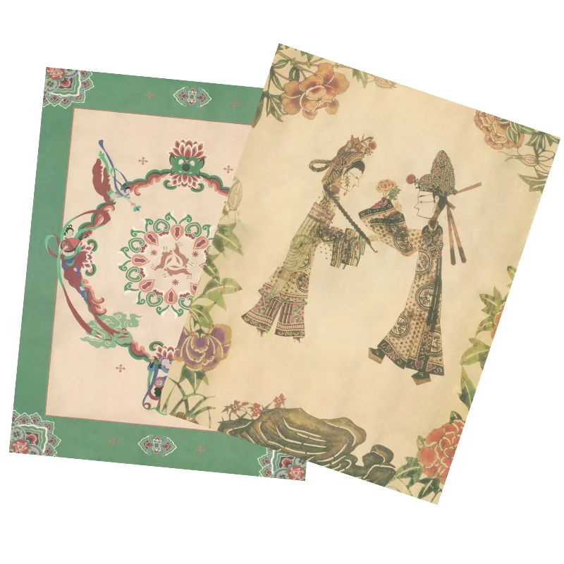 Vintage British Style Creative Packaging Paper Oil Painting Opera Printing Card Flower Shop Gift Packaging Decorative Materials