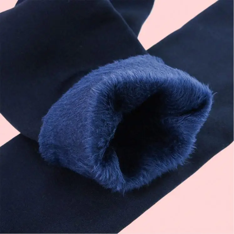 Autumn Winter Unisex Fleece Leggings with Zipper Closure One-Piece Thermal Foot Pants with Pattern Daily Use