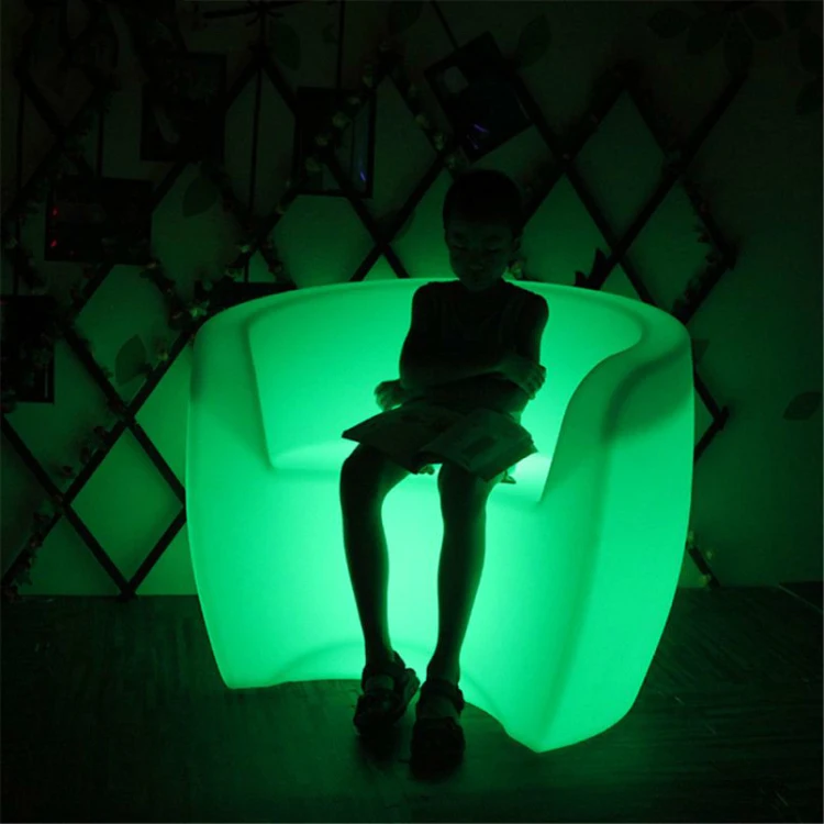 Bar Chair Flash Lights Glowing Furniture Plastic Fat Sofa Table Bar Stool Party Lighting Furniture Portfolio Lamp