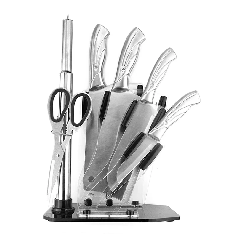 
Best Quality Supply Stainless Steel black 7pcs cook knife set 