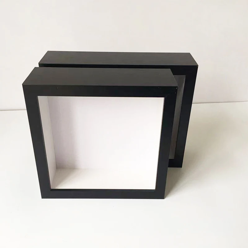 Depth 6cm Shadowbox Display Case Wooden Picture Frame 8x8' Black Shadow Box