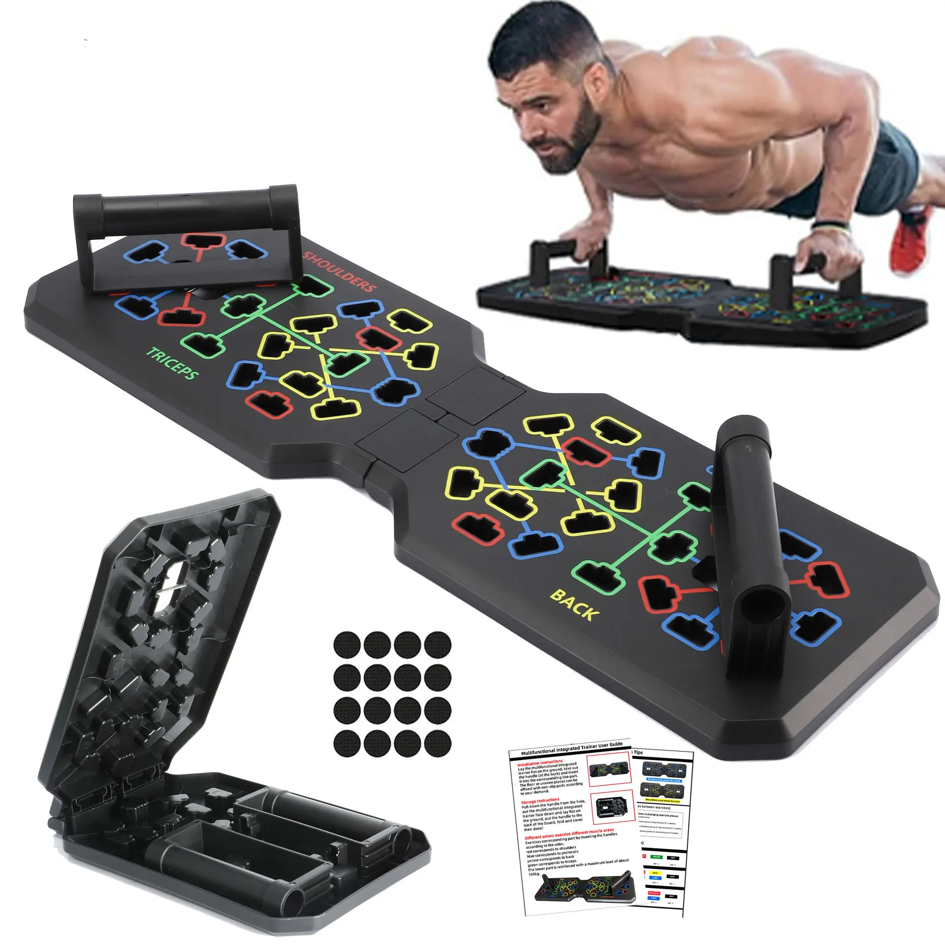 Portable Multi-Functional Solid Foldable Push Up Bar for  Home Gym Fitness Training