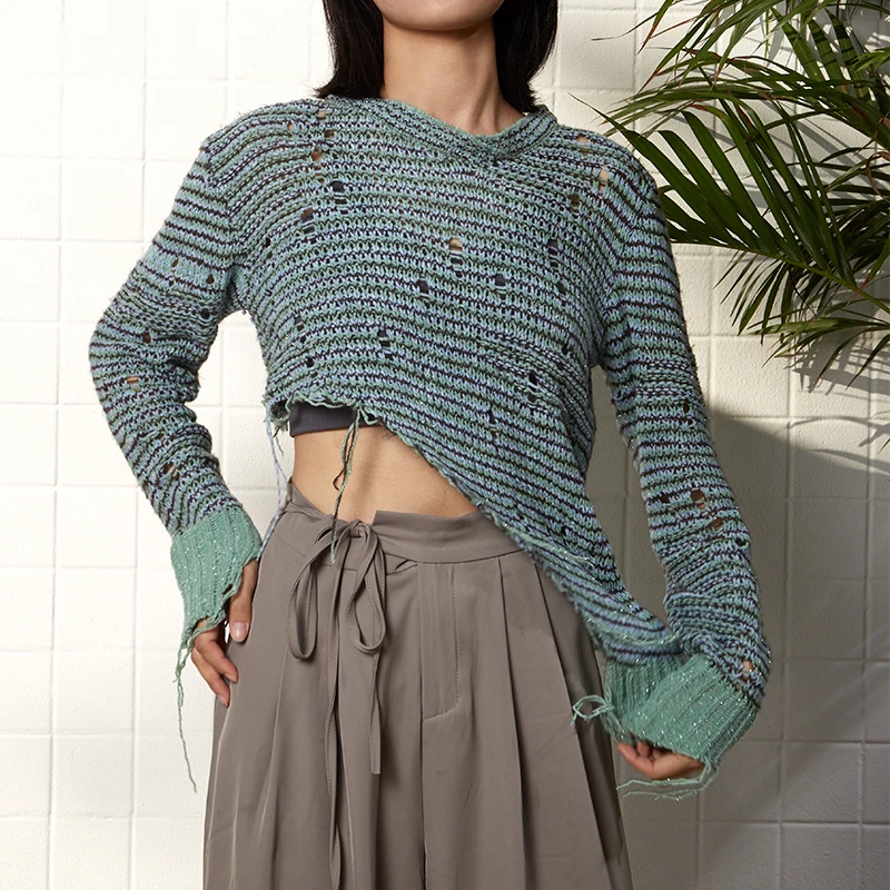 
Amazon Supplier 2021 Women Spring Sweater Fashion Long Sleeve Knitted Round Neck Women Sweater Ladies Spring Sweater 