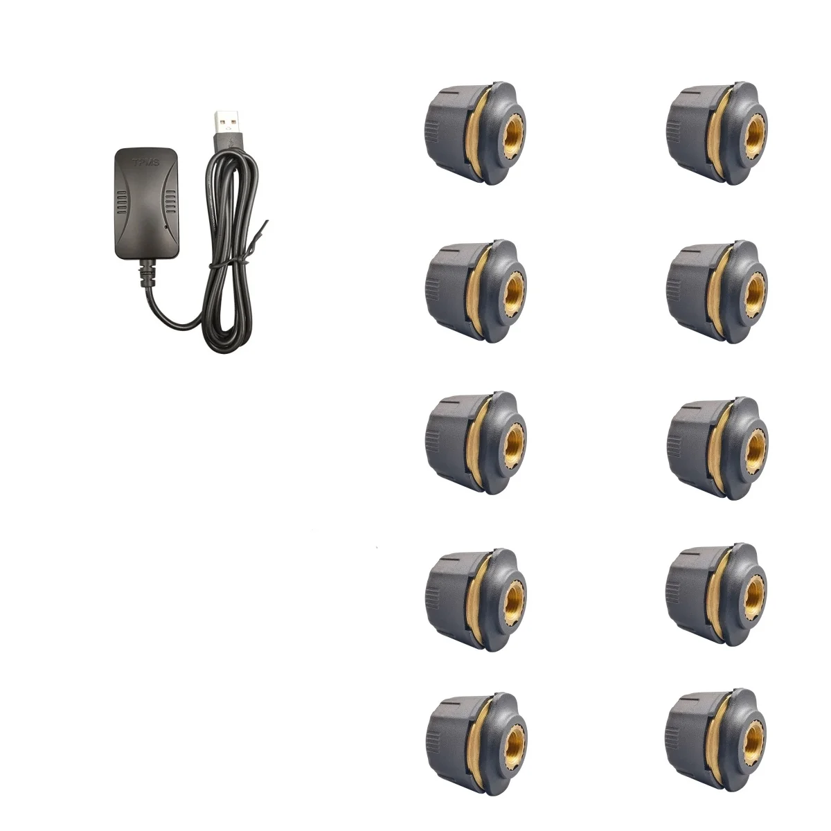 USB TPMS Android автомобильный экран 10 колес 8V1 размер резьбы внешний датчик грузовика в режиме реального времени