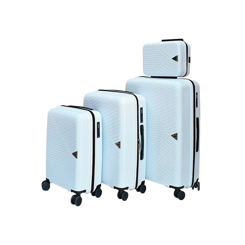 Marksman  Popular PP Luggage Sets Hot Sale Metallic Suitcase 4 Wheels Spinner Caster Zipper High Quality Long Distance Travel