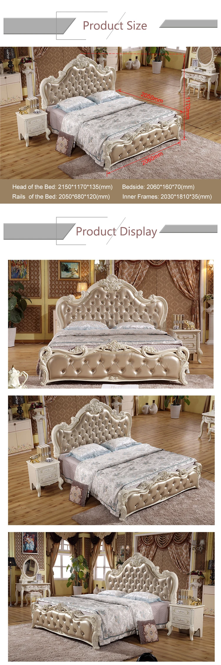European Style King Size Beds Royal French Italian Elegant Luxury Bedroom Furniture MDF Wood Bedroom Sets.jpg