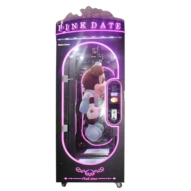 Luxury Arcade Prize Claw Crane Game Machine Pink Date Cut Scissors Toy Gift Wholesale Price 220V Coin Payment Metal Plastic