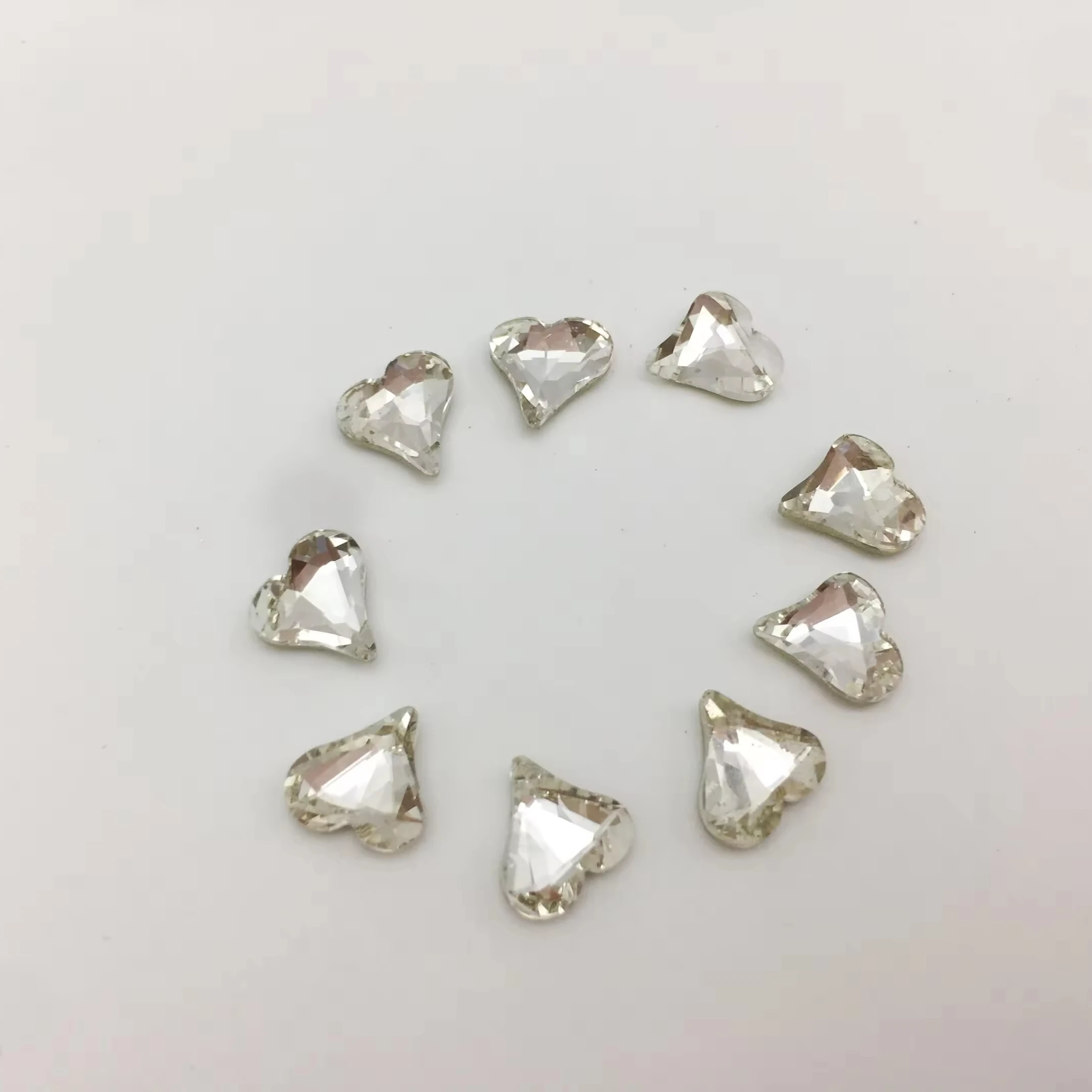 Wholesale Crystal Heart-shaped diamond AB nail art accessories with loose rhinestone clothing shoes and bags