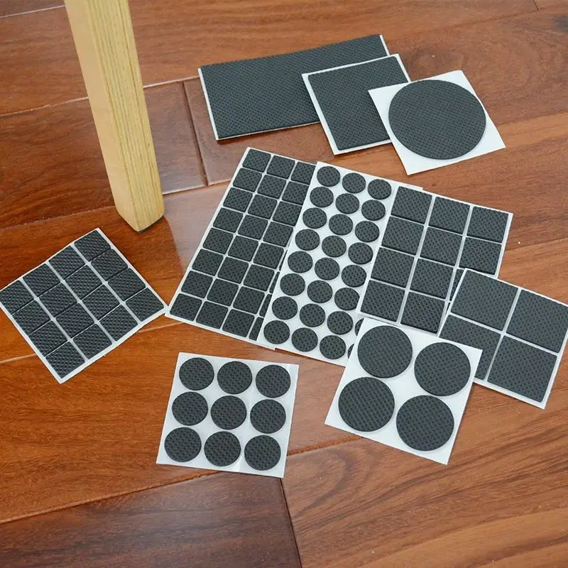 Hyderon Universal Self Adhesive Sticky Anti-Slip Floor Protector Furniture Feet Leg Felt Mat Rubber Pads For Chair Table