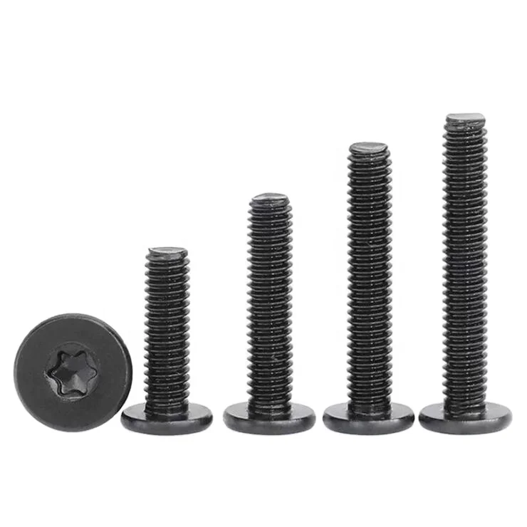 M2 M3 M4 M5 M6 M8 304ss with black torxs flat head screw with ultra thin head