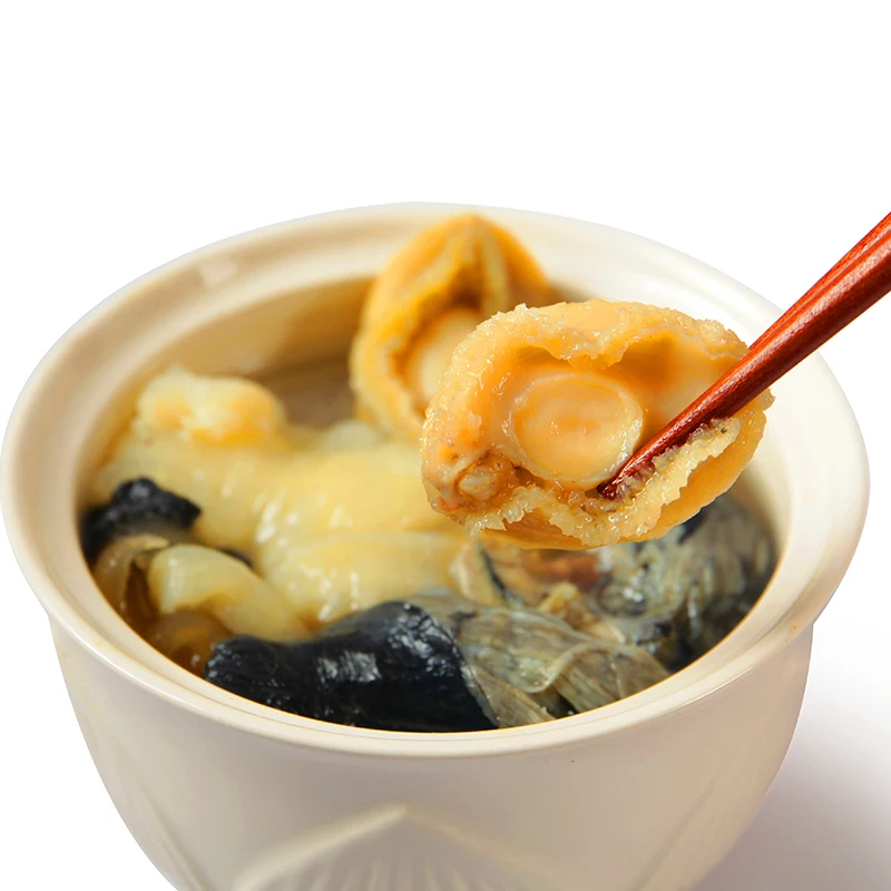 Abalone, sea cucumber and fish maw soup is a popular specialty snack in China