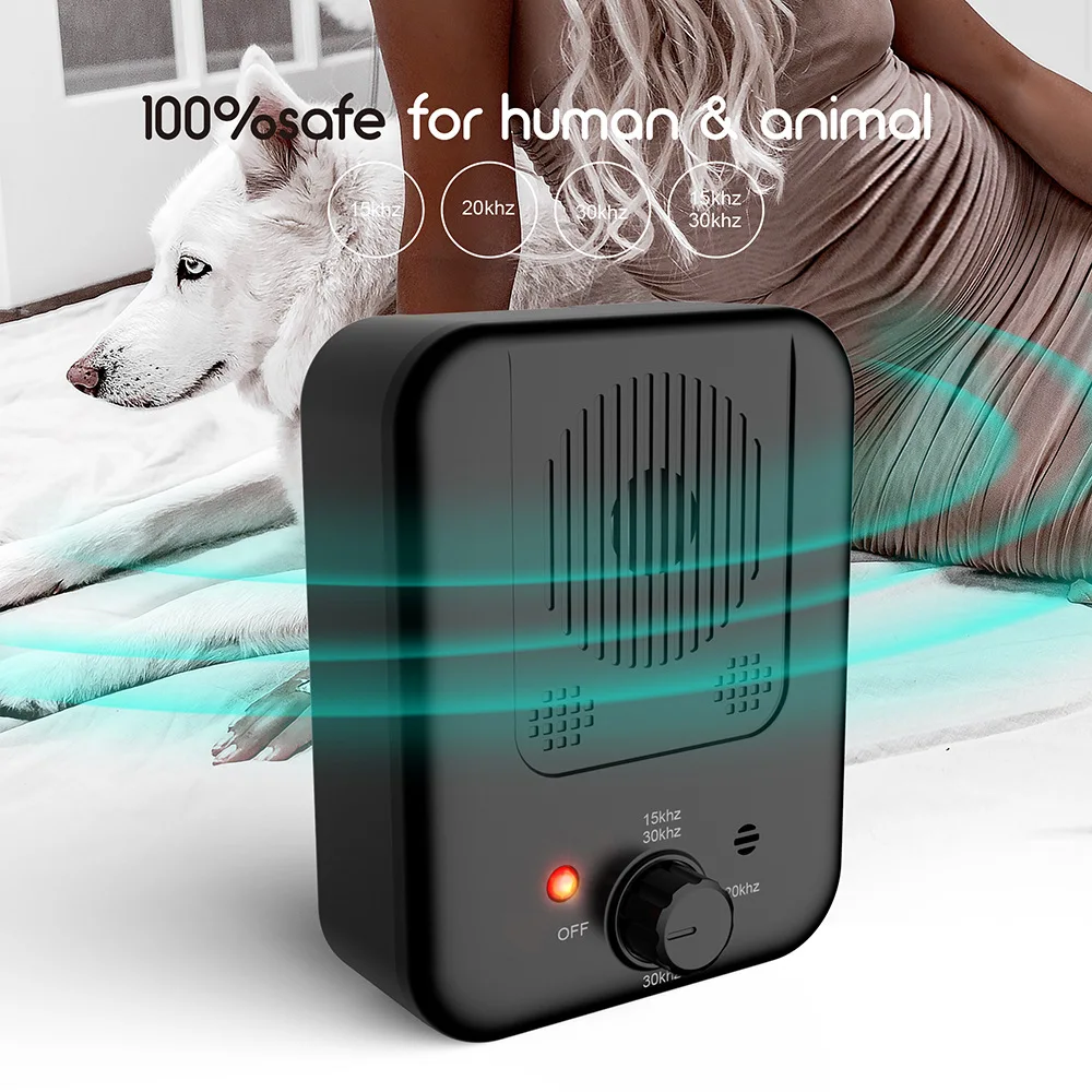 30KHZ Rechargeable Outdoor Cat Dog Barking Repeller Pet Deterrent Anti Bark Device Ultrasonic Dog Repeller Training Device