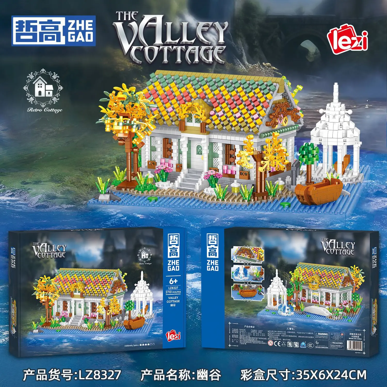 NEW Valley Cabin Building Blocks DIY Cottage house Building Blocks Set Mini Creative Street View Model Children Assembly Toys