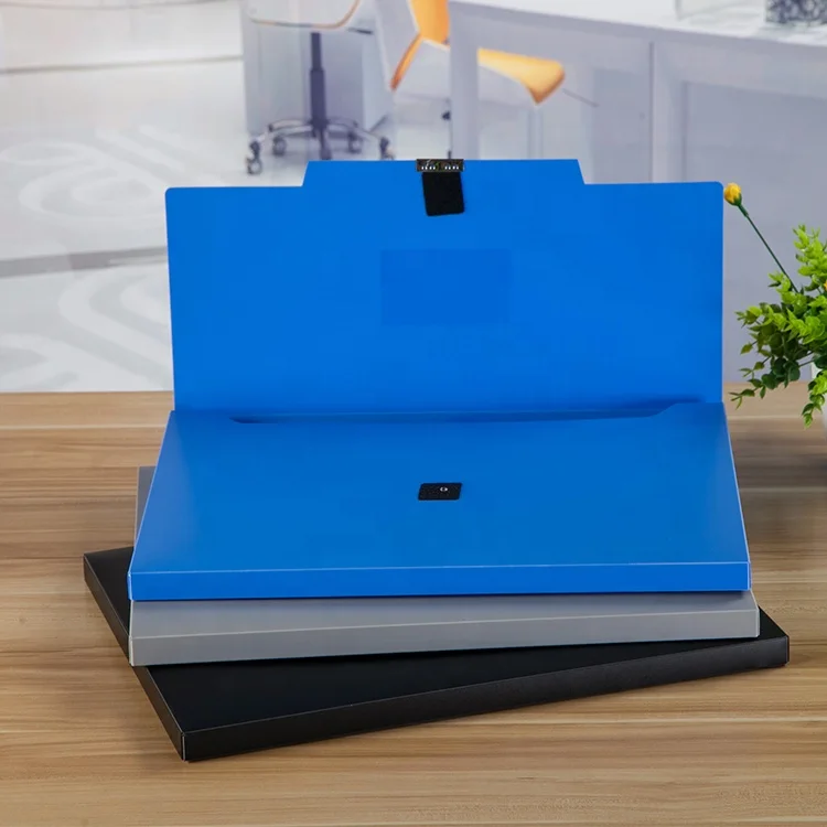 Logo Plastic Storage Document Clip Portable Case Folder A3 Size File Box