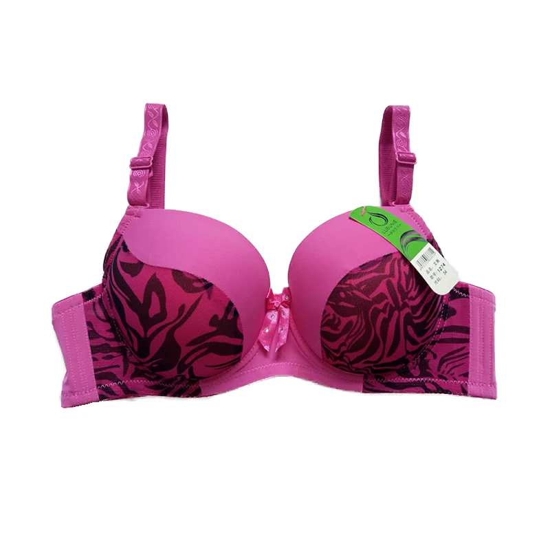 custom design sexy leopard thin cup shoulder strap widened three rows three button underwear bar