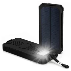 LAIMODA pawar portable power bank chargers mobile solar charger 10000mah portable power bank solar phone charger with Led light