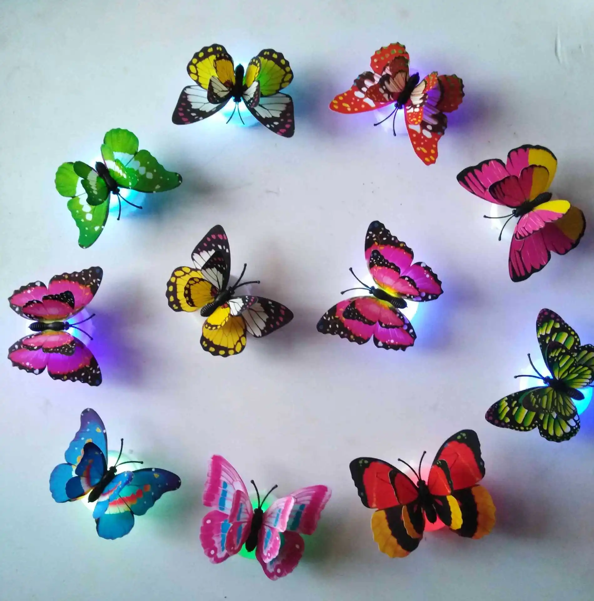 LED Butterfly Decoration Night Light 3D Butterfly Sticker Wall Light for Room Garden Party Festival