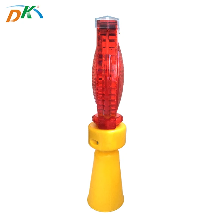 DK Strobe Warning Traffic Cone Shaped Solar Powered Led Light Traffic Roadway Safety 2pcs High Brightness LED 5.5V/0.5W CE ROHS