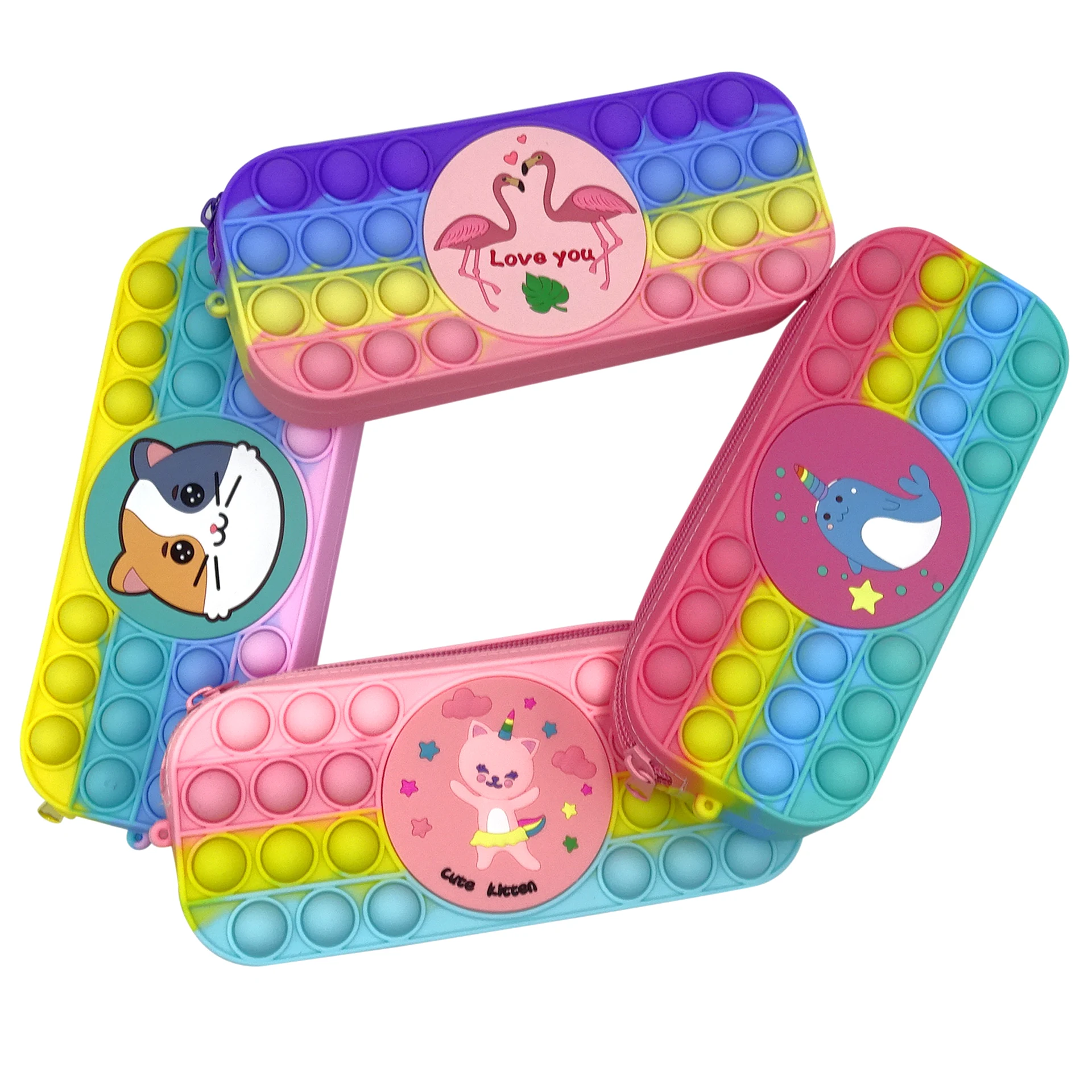 Оптовая продажа, фиджет-пенал, коробка для ручек, силиконовые канцелярские принадлежности, сумка для ручек, вместительные мешочки для хранения ручек