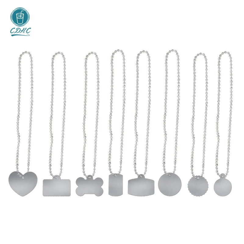 Name tag Blank Sublimation Metal Pet Name Id Qr Code Dog Tag For Engraving Necklace Dog Tags Stainless Steel