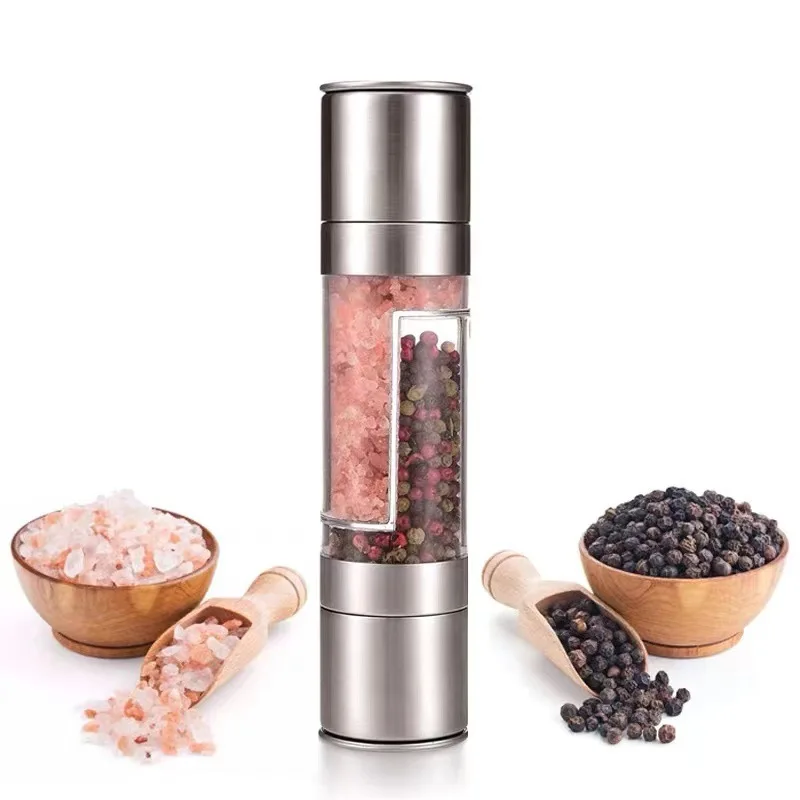 Kitchen supplies seasoning bottle 2 In 1 salt and pepper grinder black pepper mill grinder