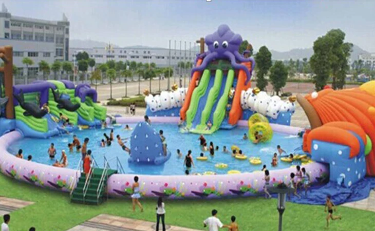 Summer adventure purple octopus aqua park water slide/inflatable water slide for exciting activity for kids and adults on sale