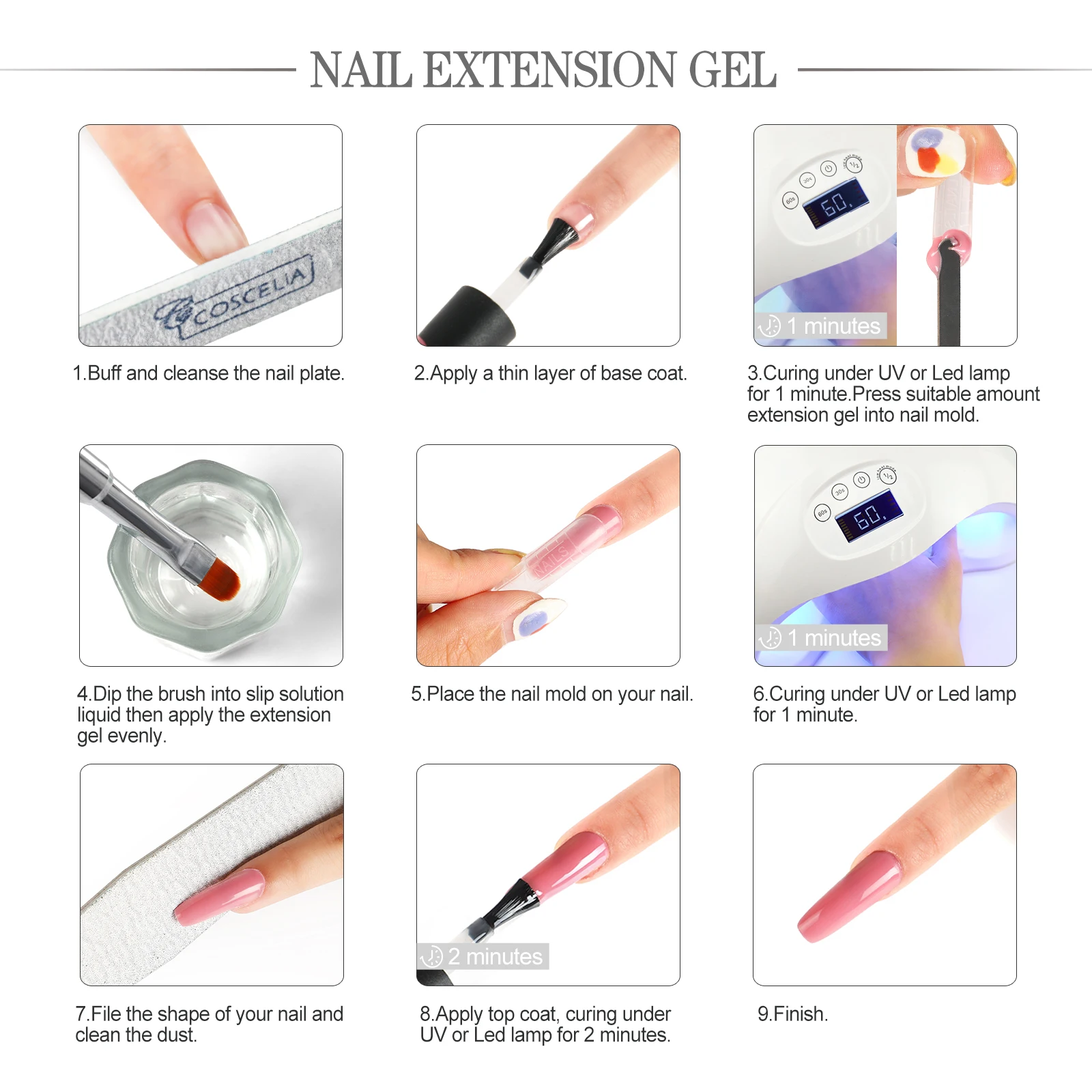 Nail acrylic quick extension gel polish supplies oem 4pcs 15ml  Starter Kit COSCELIA Poly Nail Gel Set for Nails Art