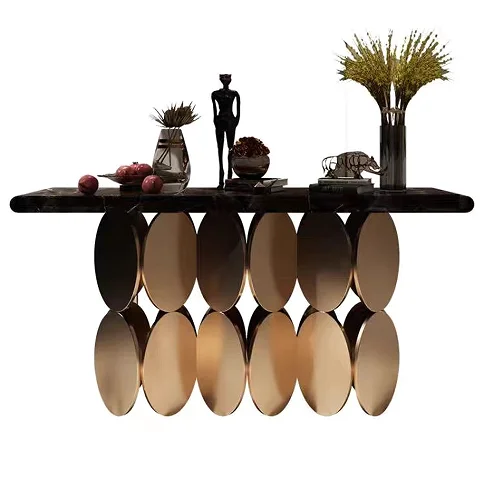 Light luxury style porch console table designer marble wall porch table villa post-modern high-end end view table