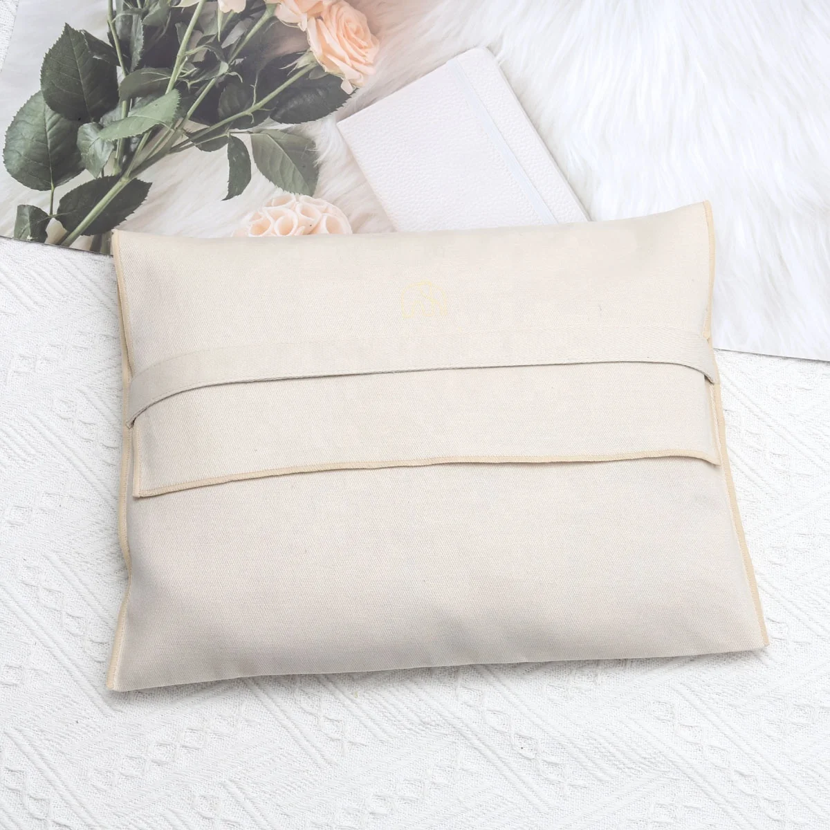 Eco-Friendly Natural Twill Cotton Flap Dust Bag For Clothes Custom Logo Printed Shoe Dress Pillow Packing Envelope Muslin Pouch