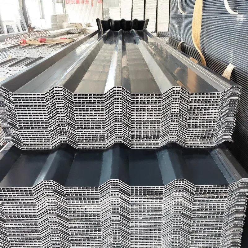 Heat resistant insulation Plastic Corrugated Roof Materials UPVC Hollow Roof Sheet for House