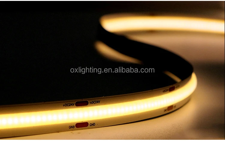 Dotless 12v 24v COB Led Strip Light Luce Luz Tira Ruban Band Cinta Fita Licht Tape Diode Streifen Snake Ribbon Diode Striscia