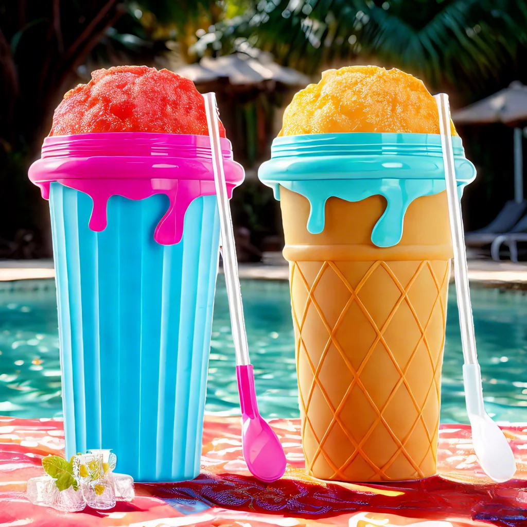 Hot Sales Summer Slushy Novelty Cup Durable Squeeze Cup  Slushy Maker Portable Slushie Maker Cup Magic Quick Frozen Smoothies