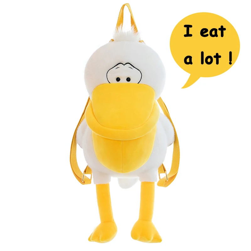 Cute Big Mouth Daigo Doll Pelican Top Plush Backpack Girl Casual Handbag