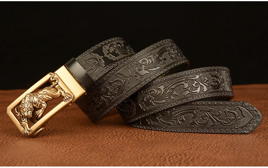 Genuine Leather Belt Casual Buckle  Mens Belts Genuine Leather Luxury Fashion Jeans Mens Leather Belt