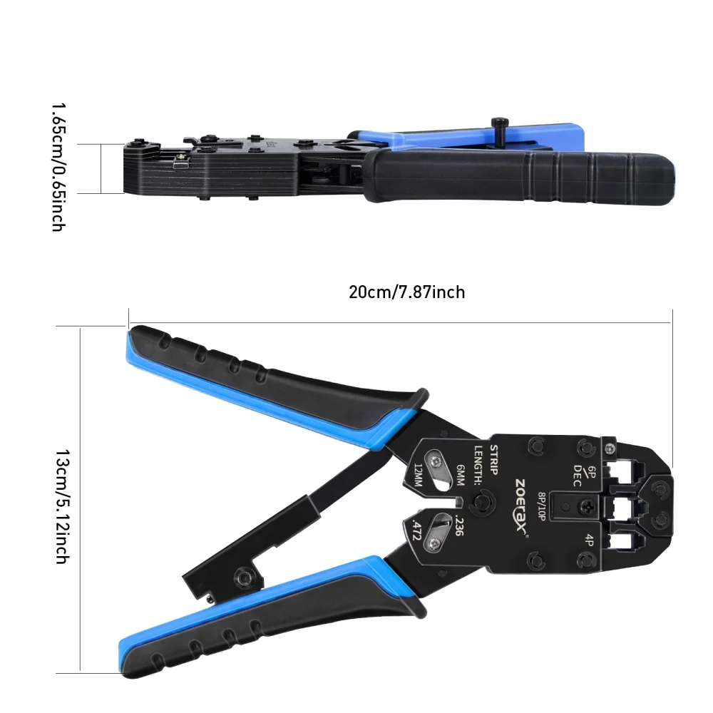 RJ11 RJ12 RJ45 RJ50 RJ45 Crimping Tool with Crimp Cut and Strip CAT6 8P 10P 6P 4C Network LAN Wire Crimp Tool Crimper Plier