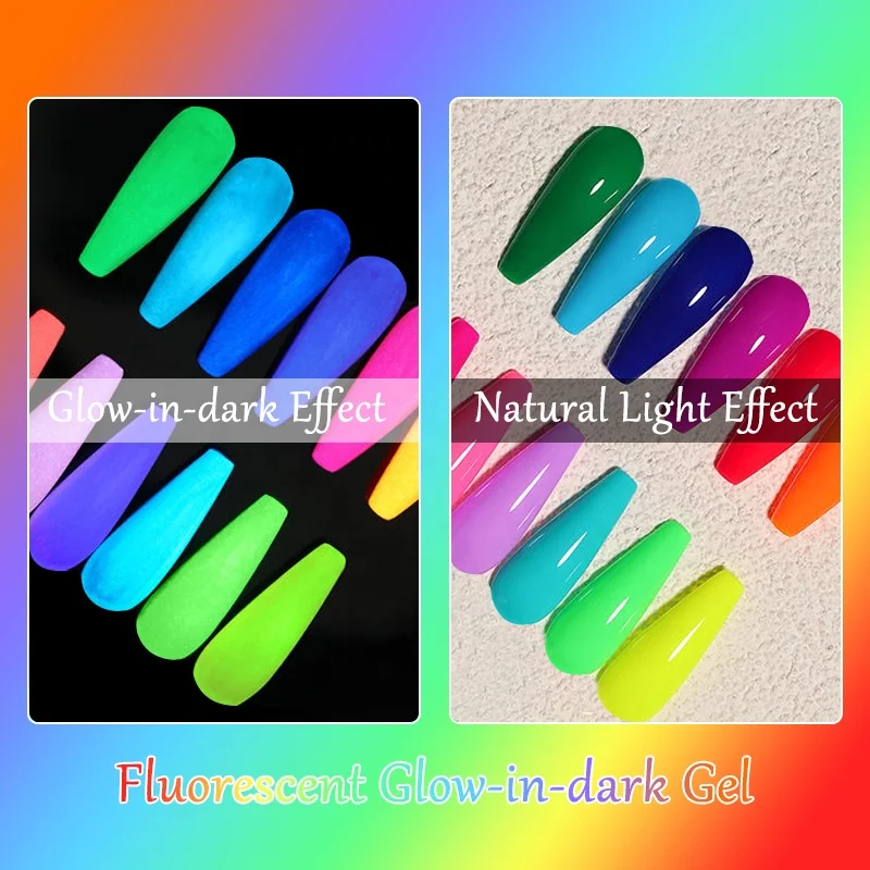 OEM ODM gel polish manufacturer luminous gel polish glow in the dark semi-permanant magenta pink blue yellow