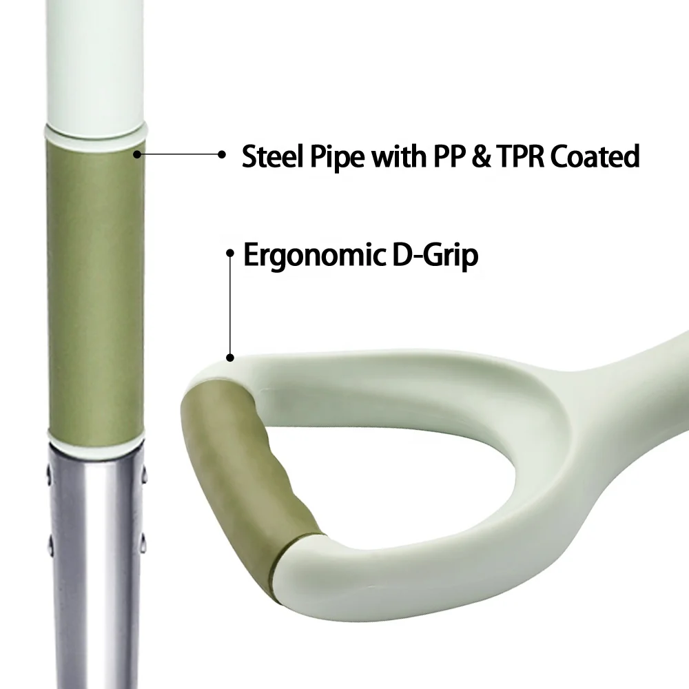 Heavy Work Ergonomic D Shape Round Point Long Handle Hand Spade Garden Shovel Tools