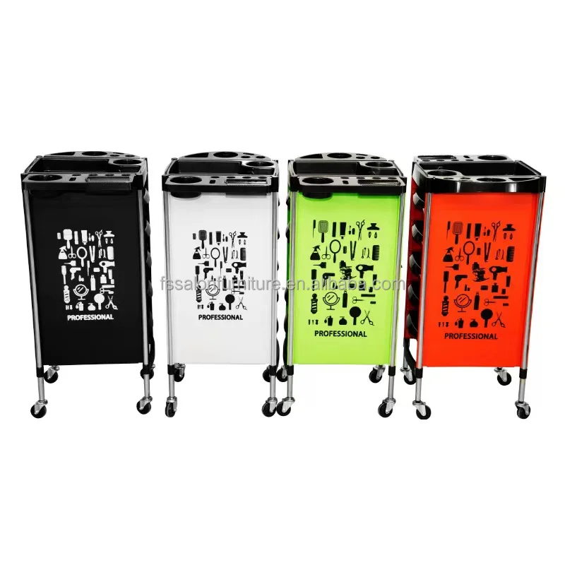 Hair Salon Cabinet Storage Rolling Trolley Beauty Spa Hairdressing Movable Cart High Quality Plastic Salon Furniture