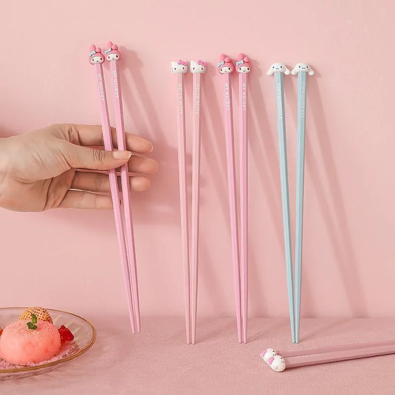 Cartoon Cute PVC Silicone Chopsticks Set Cartoon Style for Students and Children Korean Design