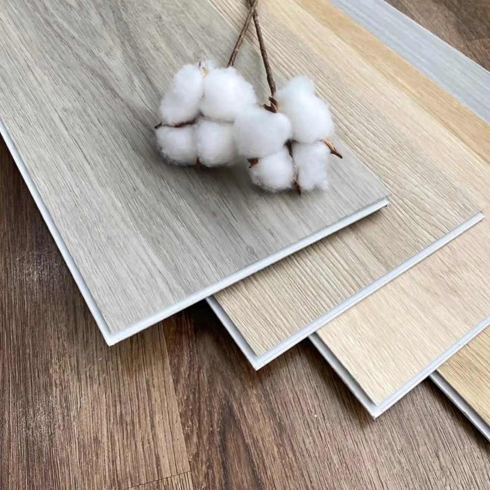 Eco-friendly Material fireproof wooden tiles floor click pvc vinyl floor spc flooring for Indoor