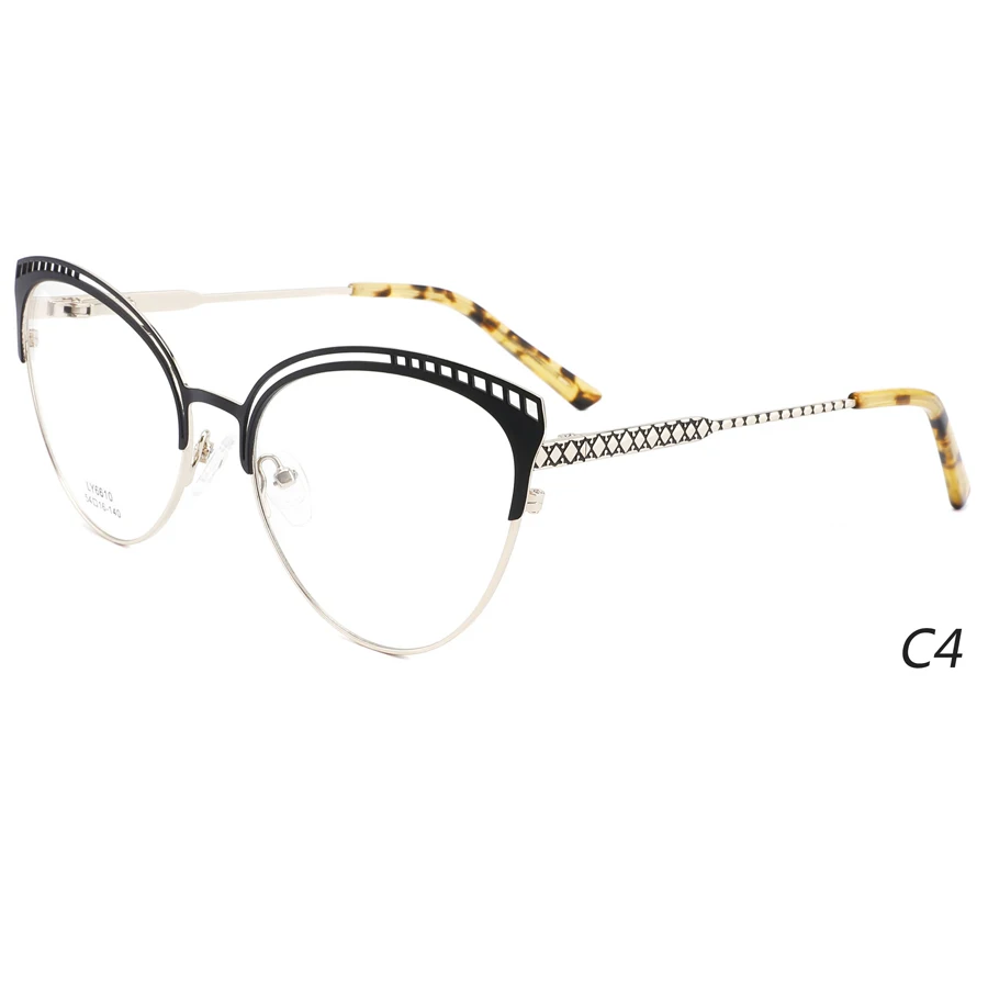 Hot Sale Factory Direct Metal Eye Glasses Cat Eye Frame Eyeglasses For Women