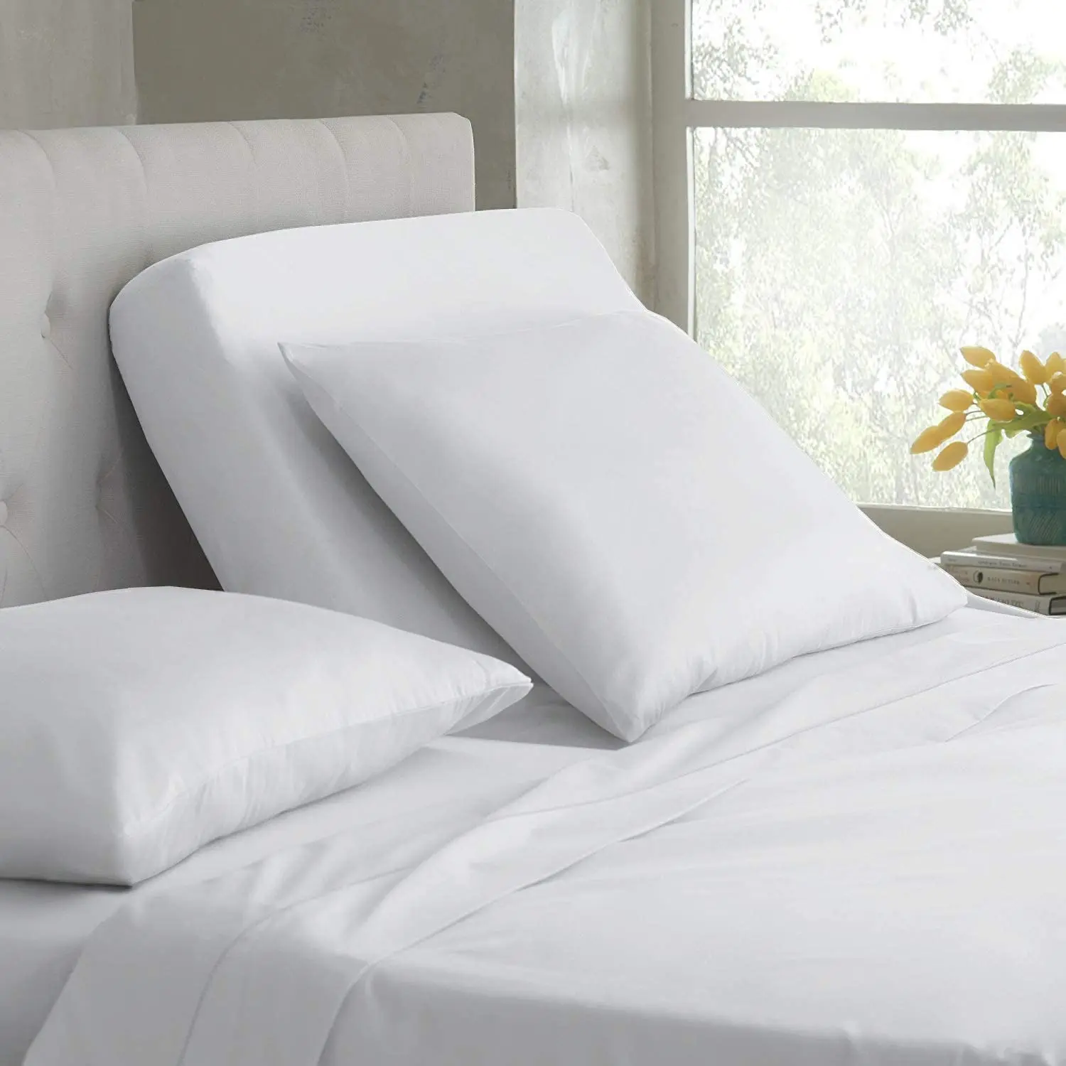 65% bamboo 35% cotton 400tc top split bedding set, bed fitted sheet set