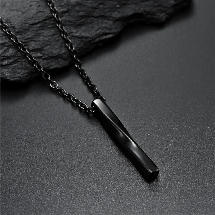 ins cold wind spiral twisted titanium steel necklace trend men women unisex couple pendant electroplating alloy retro necklace