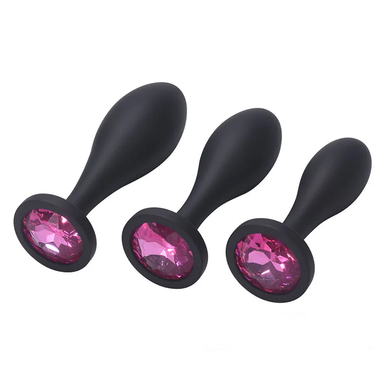 New Teardrop Black Silicone Rear Anal Plug S/M/L  Daisy Dilation Plug Other Sex Toys