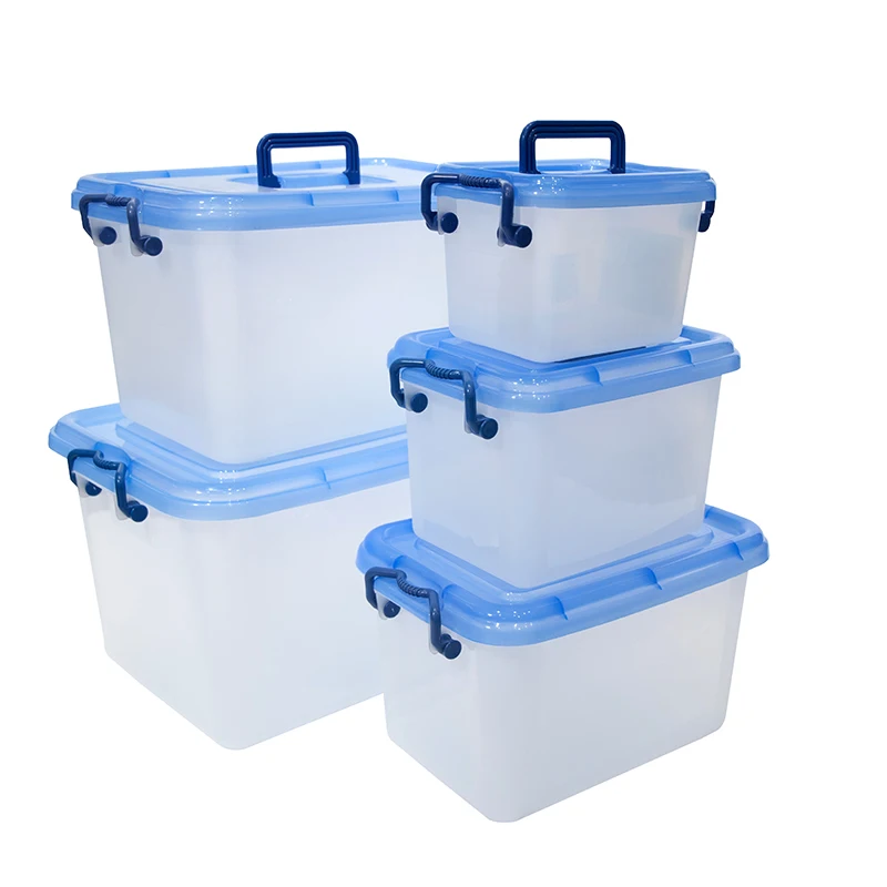 6L PP plastic small hard storage organizer container box with handle