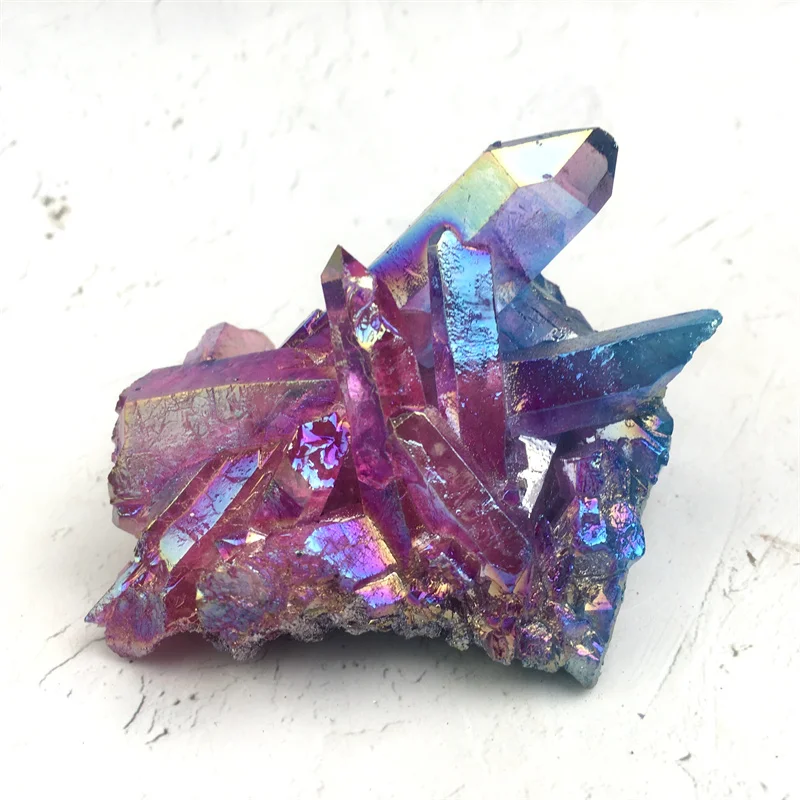 Wholesale High Level Decoration Stone Aura Crystal Cluster Rainbow Aura Cluster