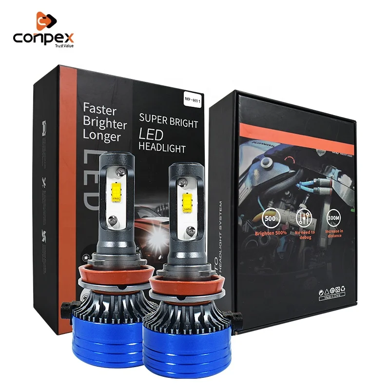 Conpex Wholesale H1 H7 H4 Car LED Headlight Bulbs Auto China Parts Single Beam headlight interior light bulbs 9005 9006