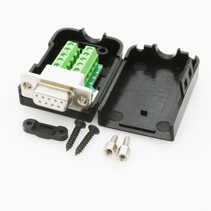 Serial port DB9 Solderless connectors RS232 RS485 9 Pin conversion terminal DB9 solderless male female terminal connectors